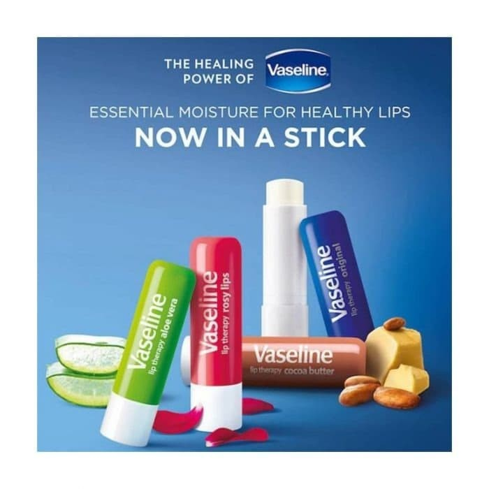 Vaseline Lip Balm Therapy Stick Original Pelembab Bibir Original || Rosy Lips || Cocoa Butter || Aloevera