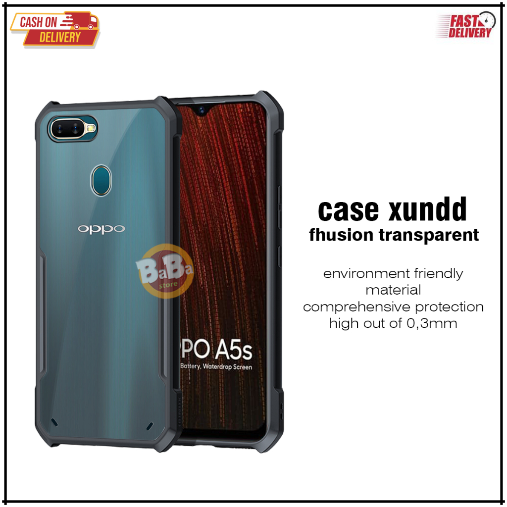 Case XUNDD Casing Oppo A5S/A7/A12 Shockproof Armor Fhusion Transparant Case