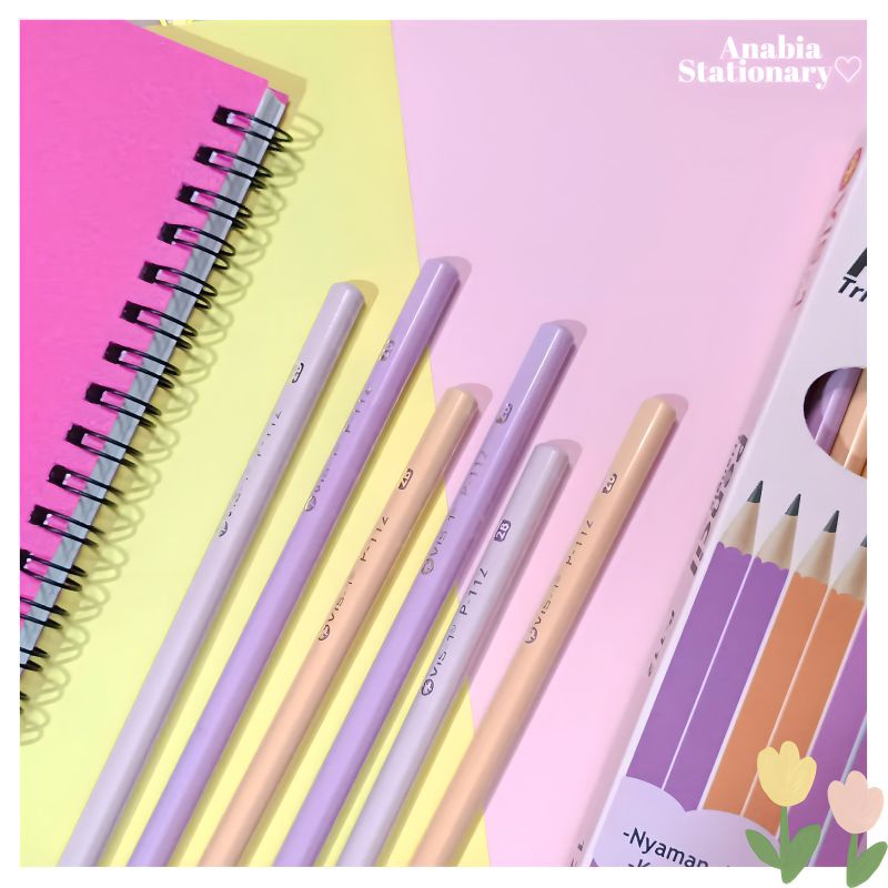 

(2 PCS) Pensil Alat Tulis VIS-1 Triangle P-112 (warna pastel)