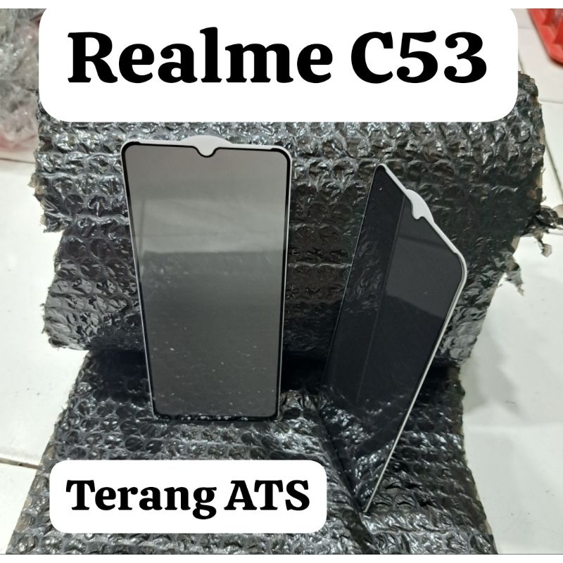 Tempered Glass Spy Full Kaca Realme C53 Melindungi Layar Hp Handphone Depan Tg Tempered Glass Privacy Anti-Spy Realme C53