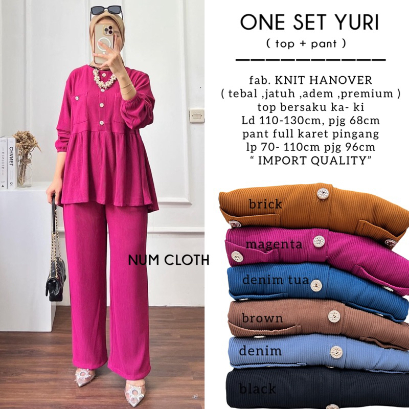 One set YURI setelan wanita knit Busui Friendly