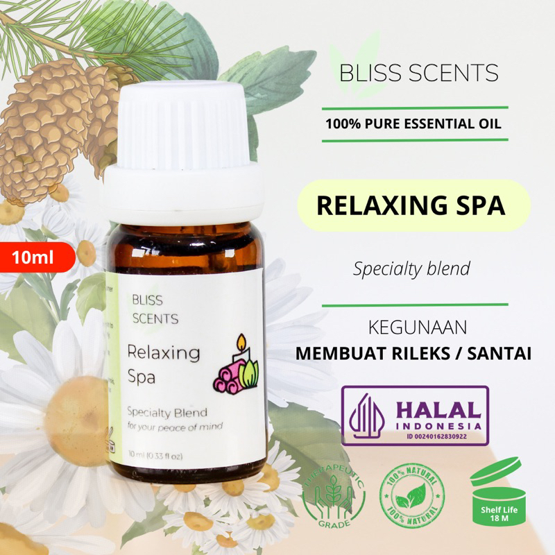 BLISS SCENTS Relaxing Spa Essential Oil Blends 100% Murni Therapeutic Grade Aromatherapy Aromaterapi