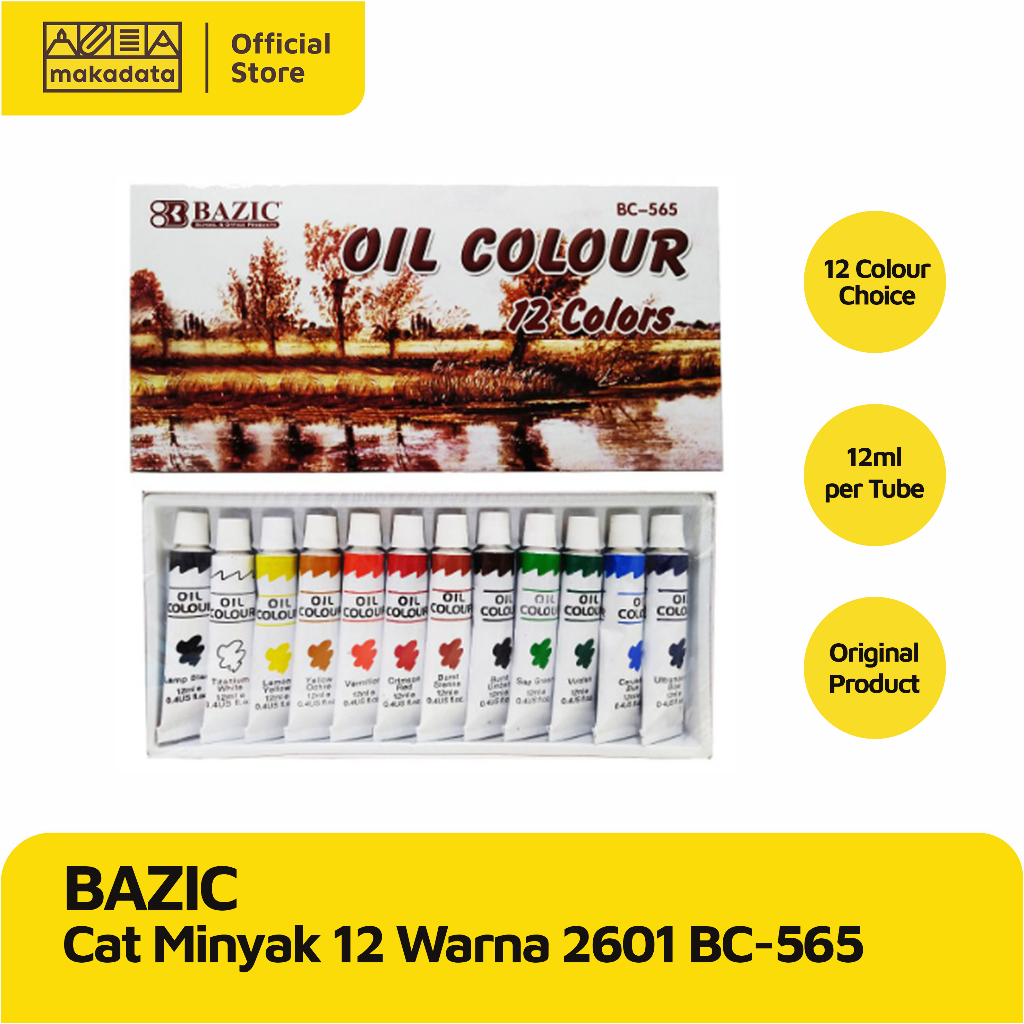 

CAT MINYAK / OIL COLOUR BAZIC 12 WARNA BC-565 MURAH