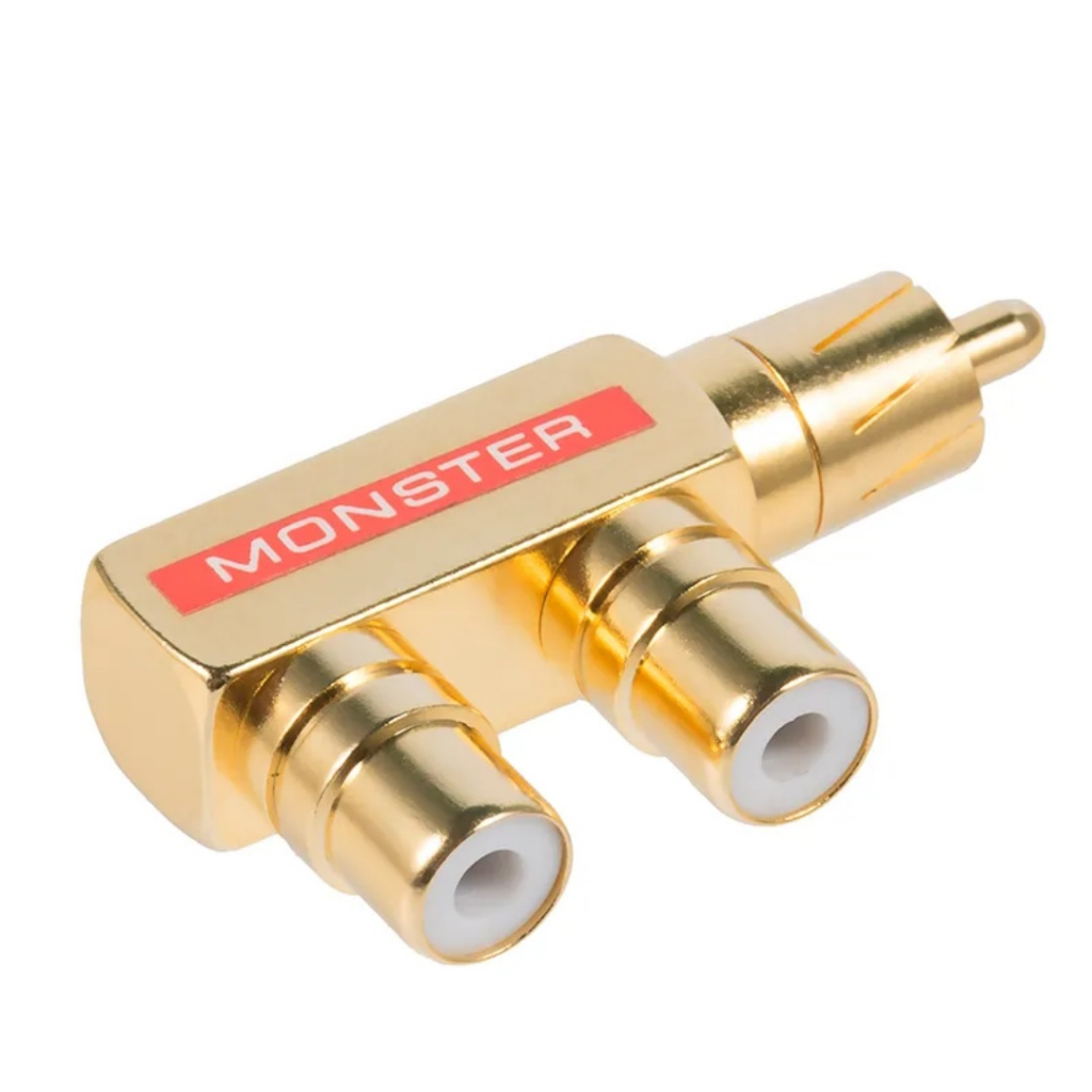 RCA Splitter Plug Adaptor 1 Male To 2 Female Gold Plated