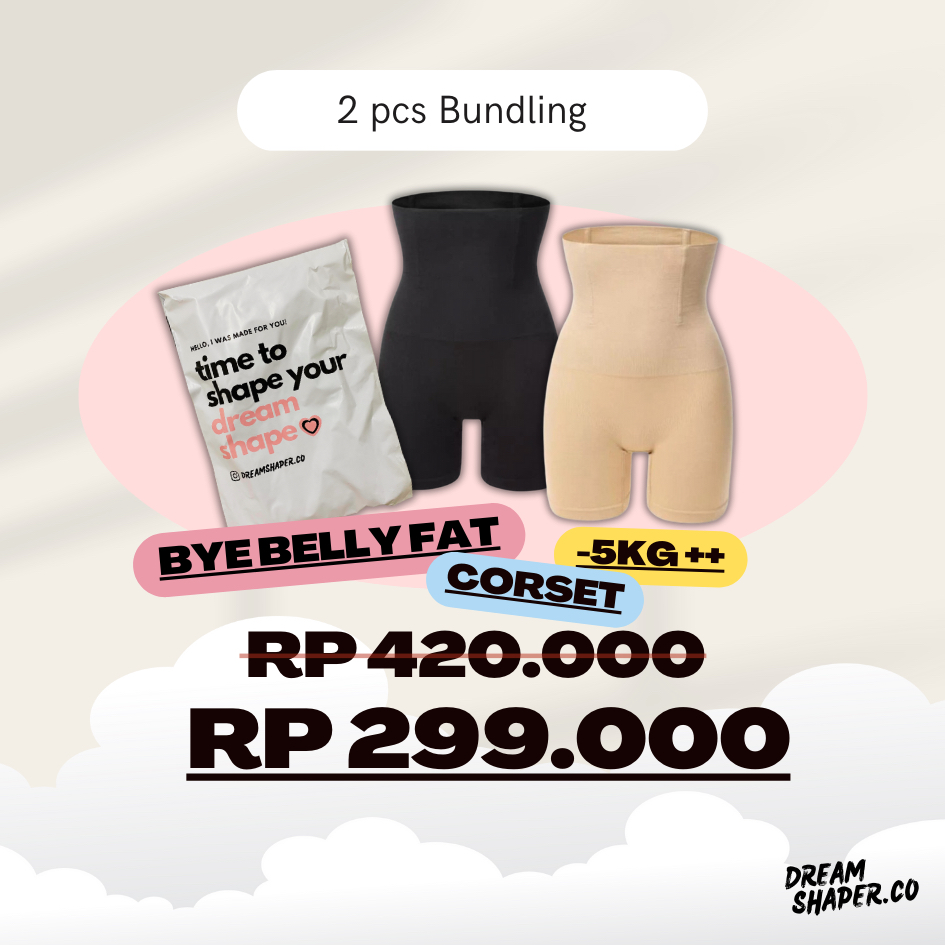 2 PCS BYE BELLY FAT CORSET PANTS. Celana Korset Slim Pelangsing Perut Paha Wanita Seamless Corset Sl
