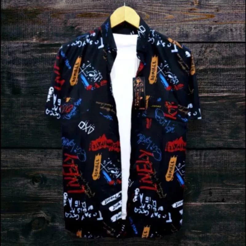 KEMEJA MOTIF PANTAI PRIA DAN WANITA LENGAN PENDEK,BAJU DISTRO SURFING MOTIF PANTAI TERBARU