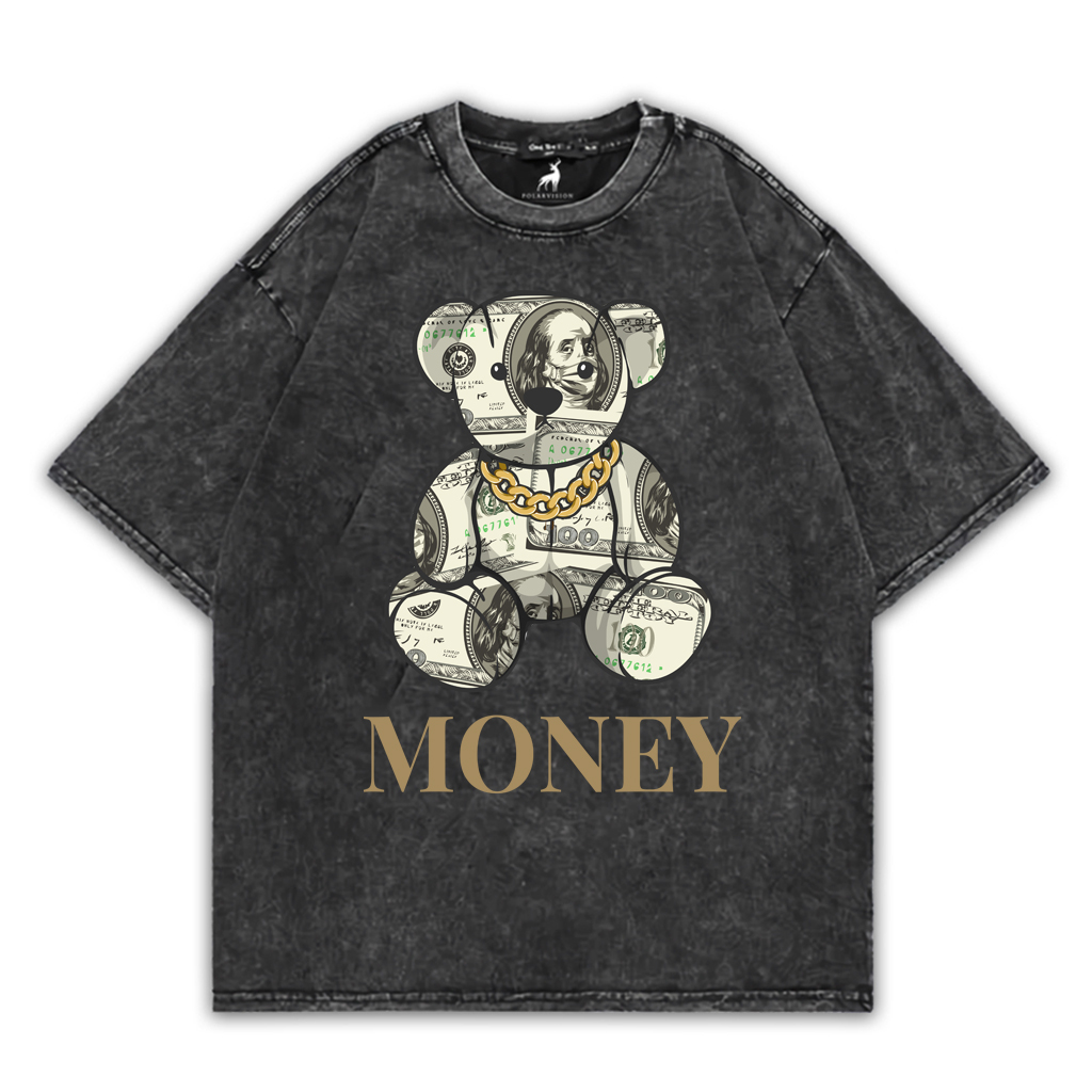 PolarVision T-Shirt Oversize Distro Washed Streetwear Teddy Bear