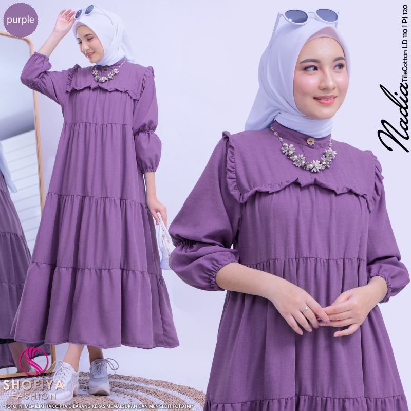 NADIA/KHANZA/PIKA MIDI BAJU GAMIS MIDI WANITA TERBARU BY SHOFIYA SFS