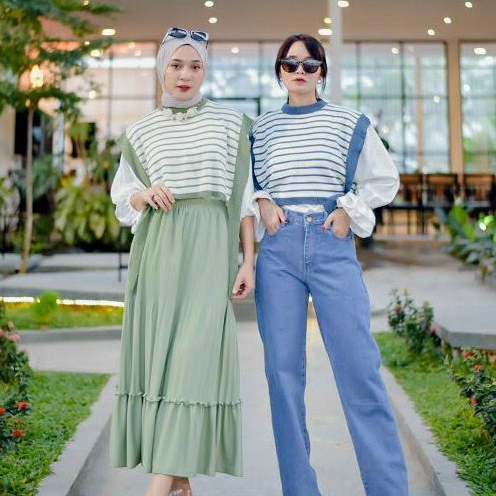 CROP TOP VEST SETRIP/ VEST TALI RAJUT BLASTER