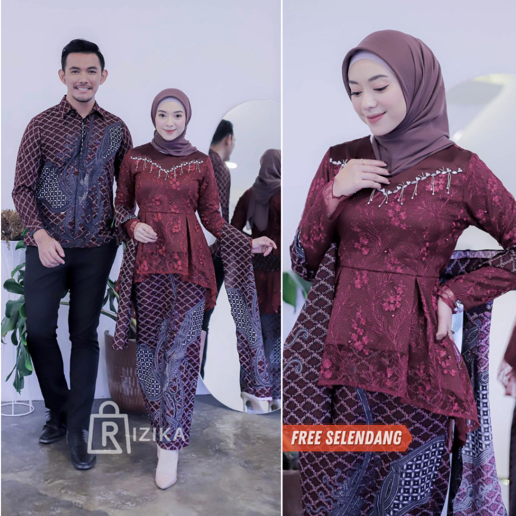 Kebaya Couple Modern Kebaya Wisuda Lamaran Baju Tunangan Batik Brukat Terbaru Baju Couple Pasangan Kondangan Terbaru 2022