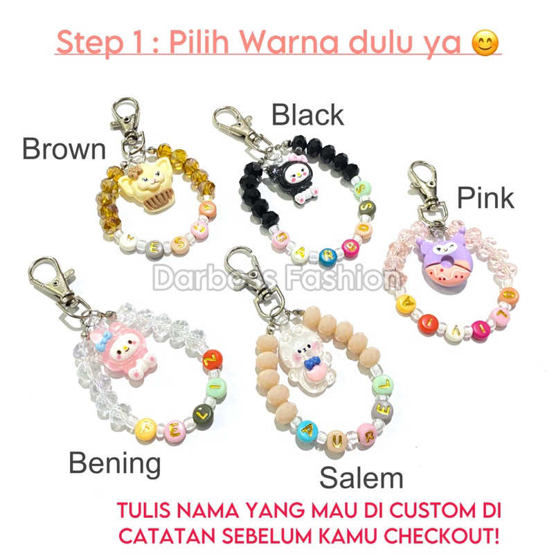 Gantungan Kunci FREE CUSTOM NAMA / Gantungan Tas / Bag Charm / Gantungan serbaguna / Gantungan airpods / keychain / Gantungan kunci murah lucu / Gantungan HP / Strap HP / Gantungan earpods