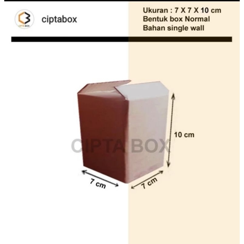 

kardus karton box polos ukuran 7x7x10 cm