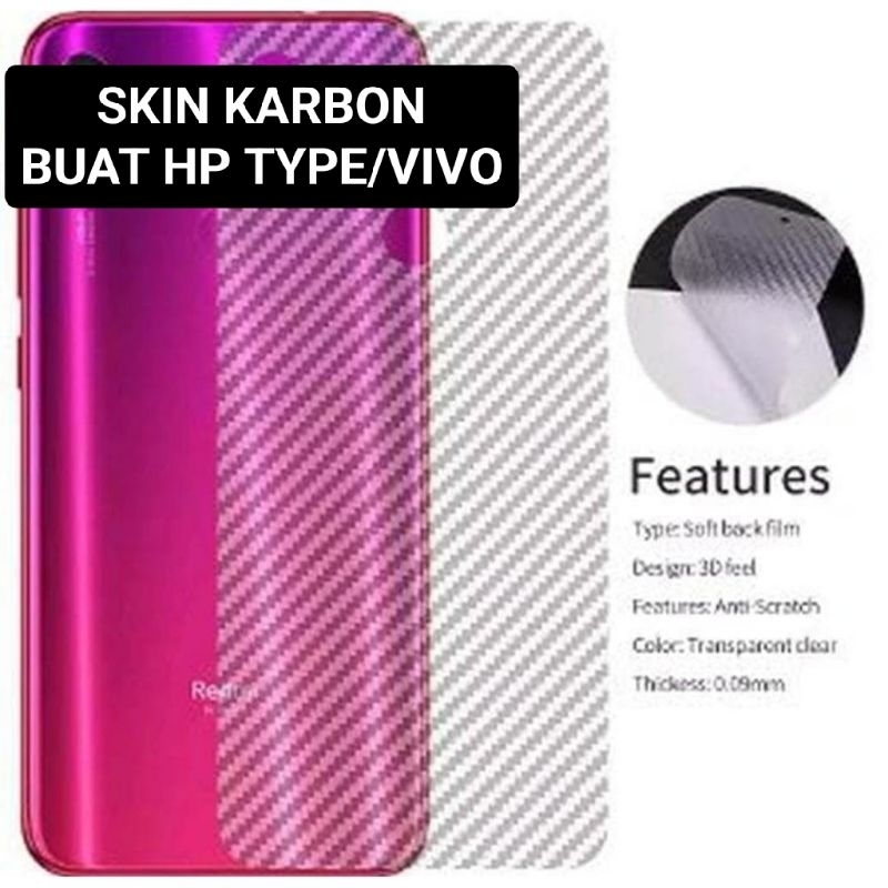 SKIN KARBON Buat HP VIVO/Back Skin cover
