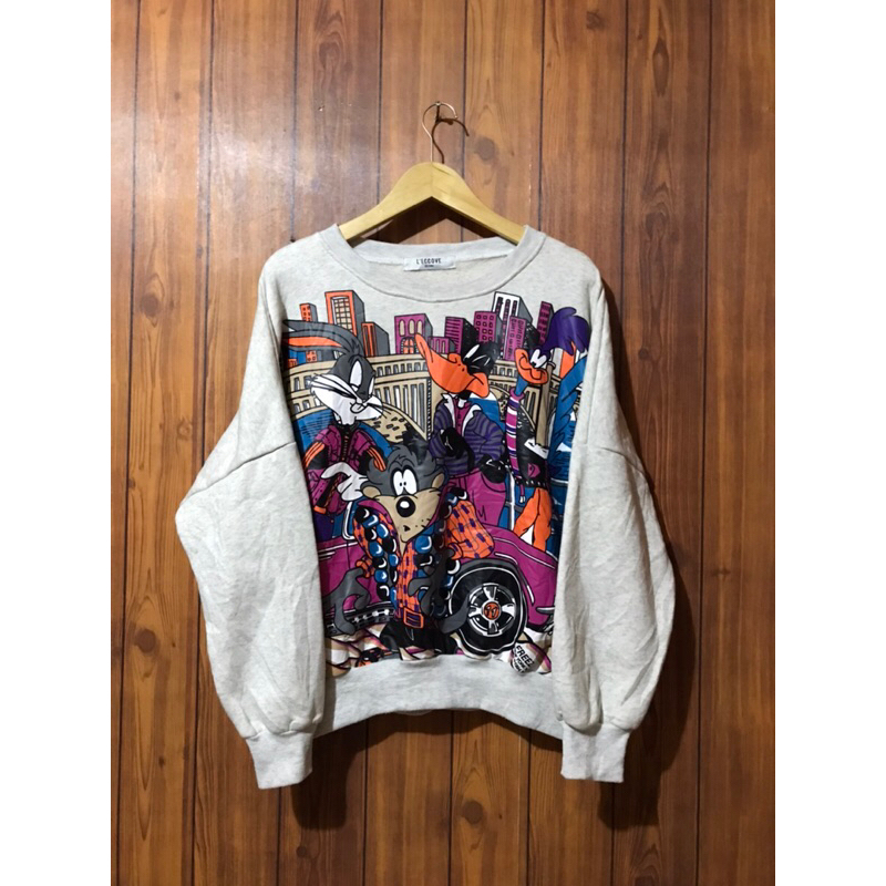 Second Branded Crewneck AOV Full Print Looney Tunes Vintage