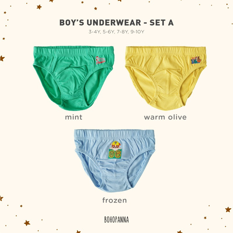 BOHOPANNA - BOY UNDERWEAR - Celana Dalam Anak Laki-laki - Pakaian Dalam Anak Usia 3-8Tahun