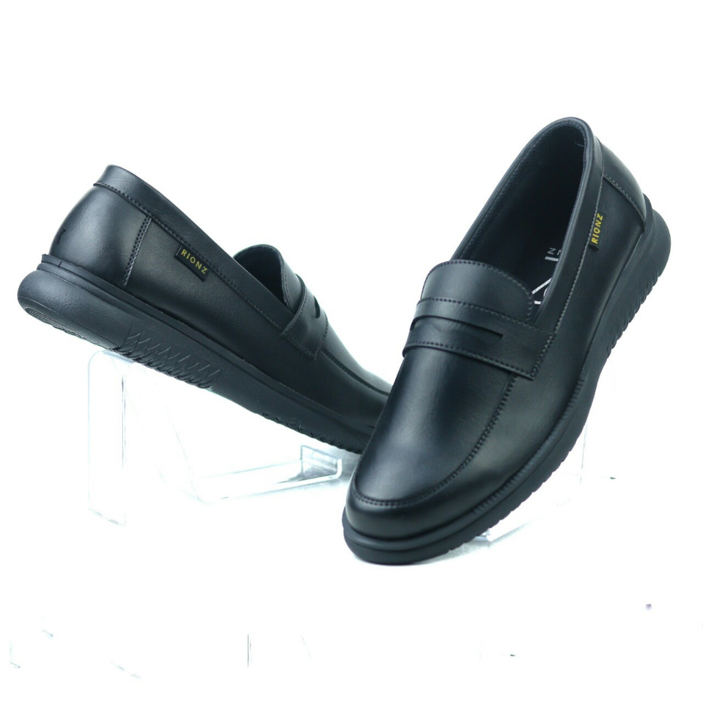 RIONZ MORIS SERIES - SepatuFormal Pantofel Pria Resmi Formal Tali Hitam Coklat Kulit PU Original Brown Black Kantor Kuliah Wisuda Casual Gereja Pesta Kondangan Nikahan Kerja Perkantoran PNS Guru Gaya Trendy Kekinian Terlaris Murah