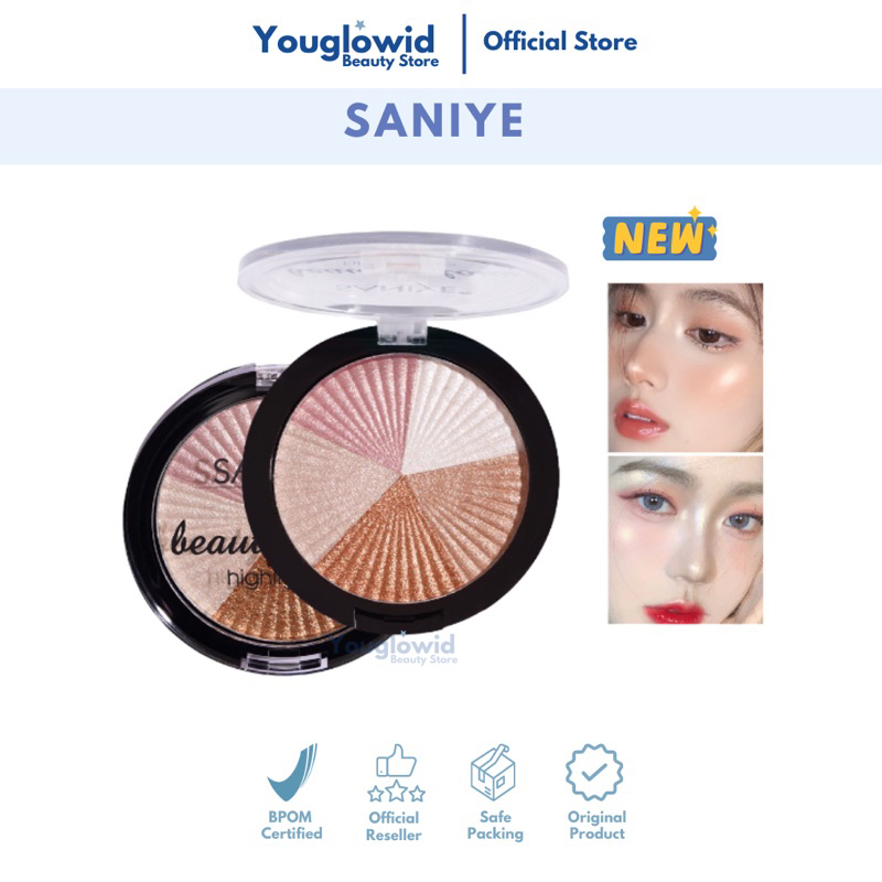 【Official Outlet】SANIYE Highlighter Powder Palette E0155 Shimmer Wajah Eyeshadow Palette Makeup Kosmetik Wajah viral BPOM