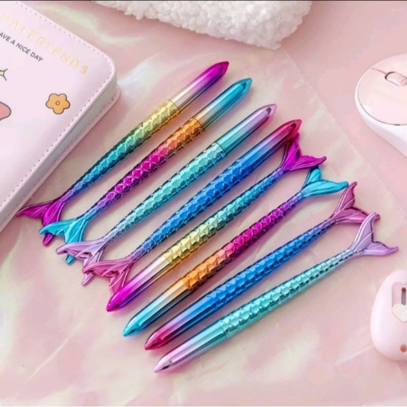 

1pc Pulpen Gel Desain Mermaid Untuk Stationery Sekolah / Kantor