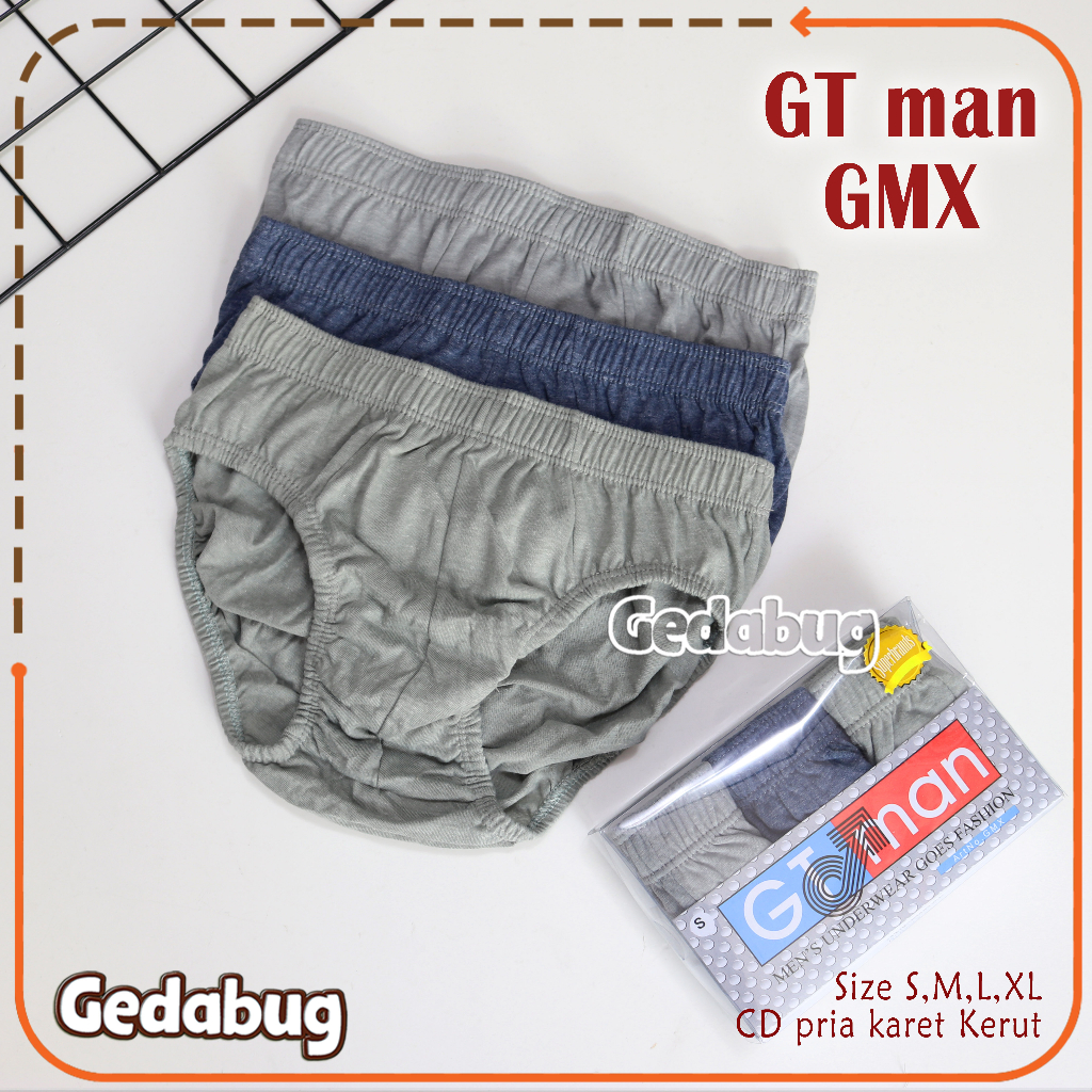 CD Pria GT Man GMX | Celana dalam pria karet Kerut | Gedabug