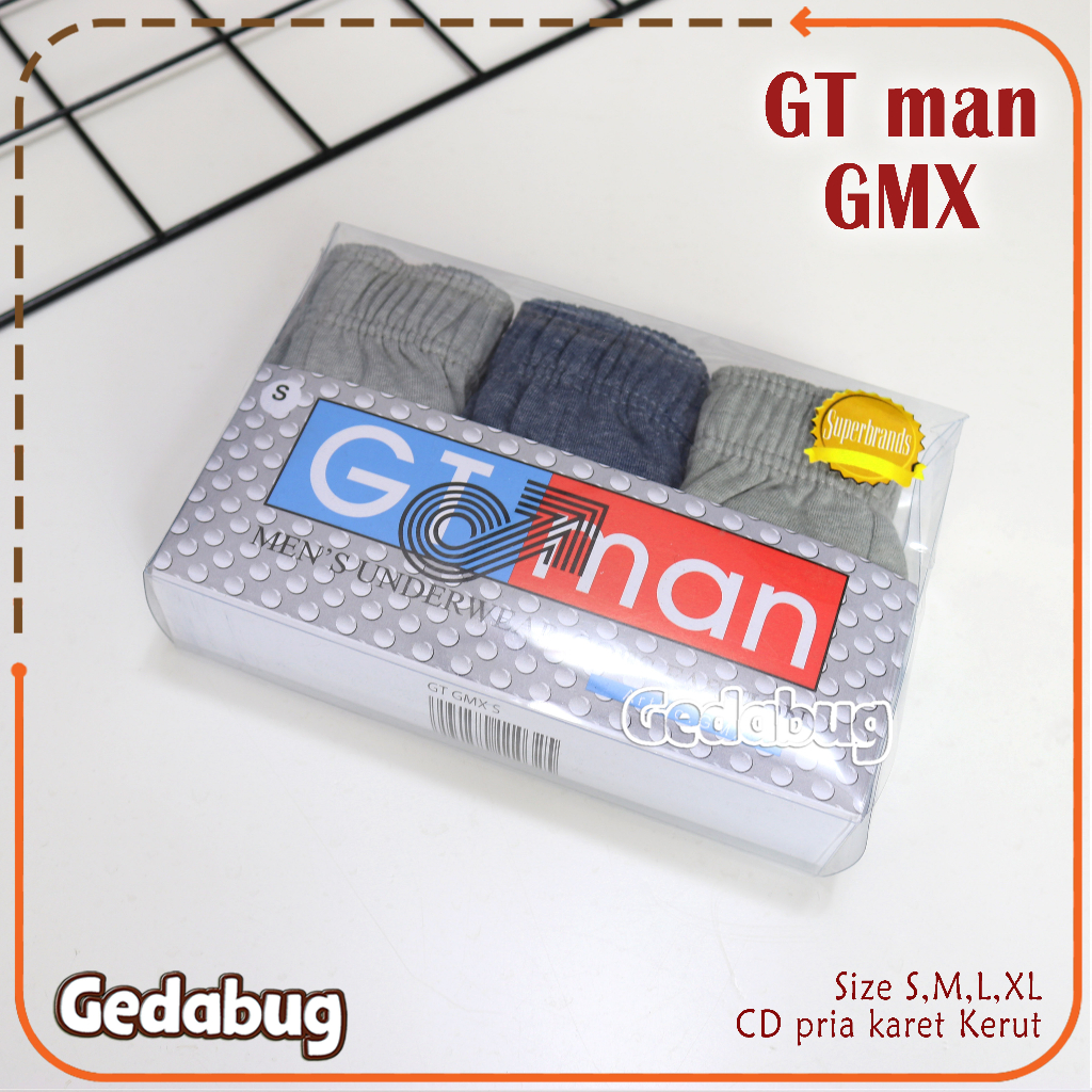 CD Pria GT Man GMX | Celana dalam pria karet Kerut | Gedabug