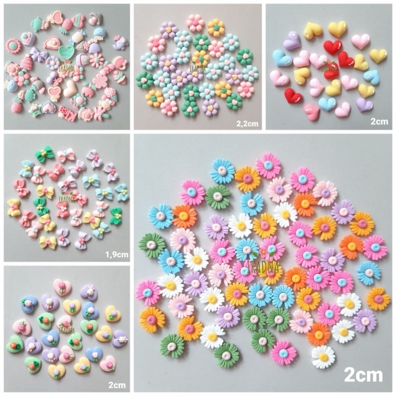 (10pcs) Mix Random Resin Clay Bentuk Lucu