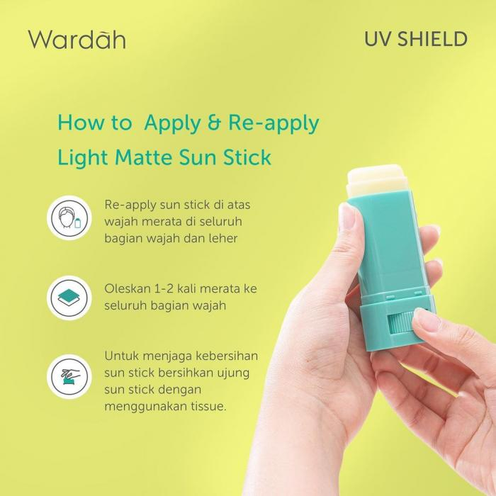 Wardah UV Shield Light Matte Sun Stick 22 gr | Ready Stock