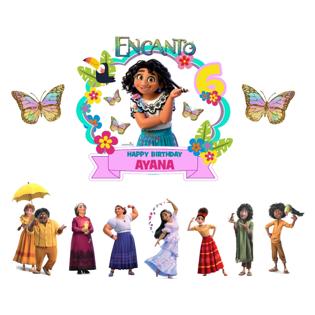 CAKE TOPPER UNDANGAN STIKER TAG ENCANTO