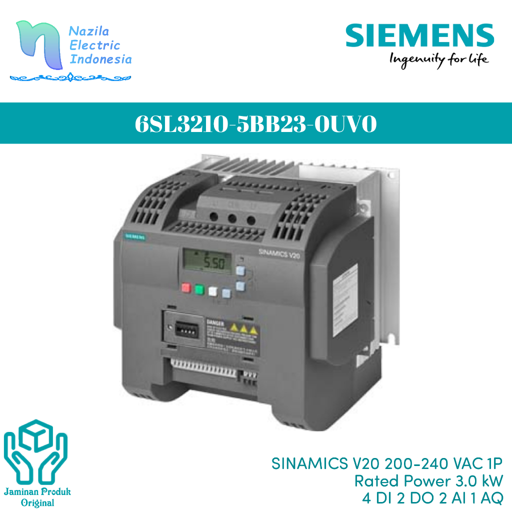 Siemens Sinamics 6SL3 210 / 6SL3210-5BB23-0UV0 Inverter V20 3kW
