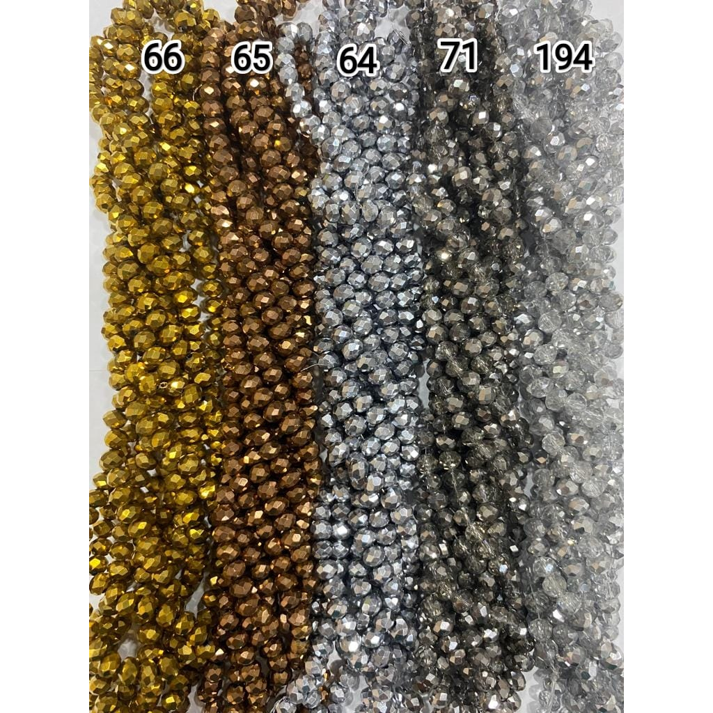 Kristal Ceko Bulat 8 mm warna Metalik