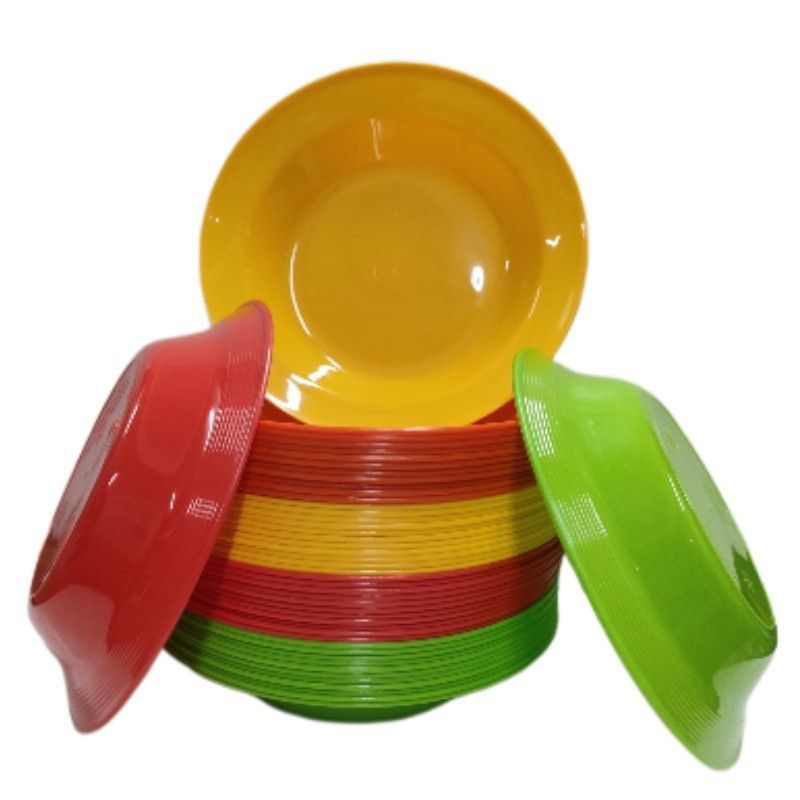Paket hemat piring crystal melamin isi 12 pcs berat 1 kg