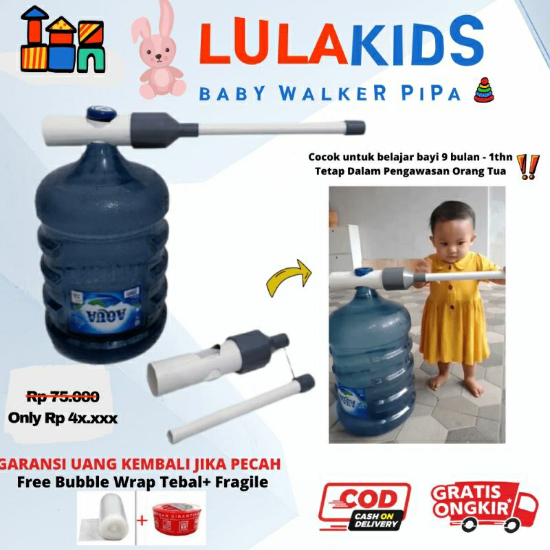 Baby Walker Pipa Paralon Kuat , Pushwalker Pipa Paralon , alat belajar jalan bayi murah . alat bantu jalan bayi, belajar bayi jalan , baby walker galon , push walker pipa galon , LulaKids , Babywalker Lulakids