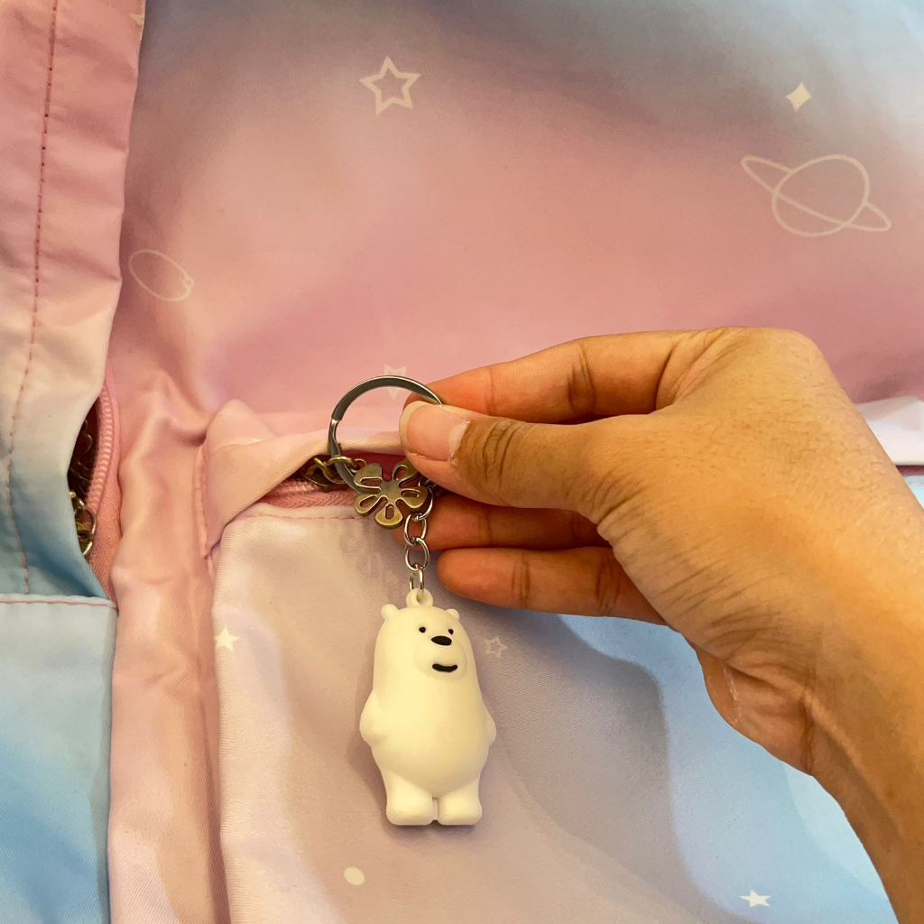 Gantungan Kunci Karakter We Bare Bear Panpan Grizzly Ice Bear - keychain keyring aksesoris tas lucu 
