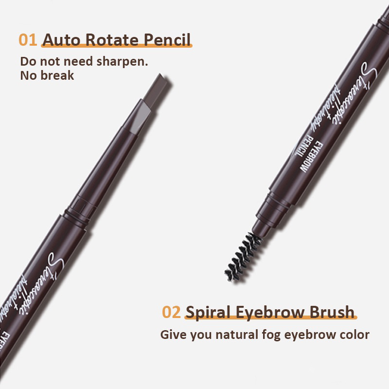 【Official Outlet】SANIYE Eyebrow Pensil Alis Auto Rotating Eyebrow Pencil M334 P1502 Pensil Alis Serutan Sikat Alis Waterproof Anti Air Longlasting Tahan Lama Makeup Mata Kosmetik Wajah Viral BPOM