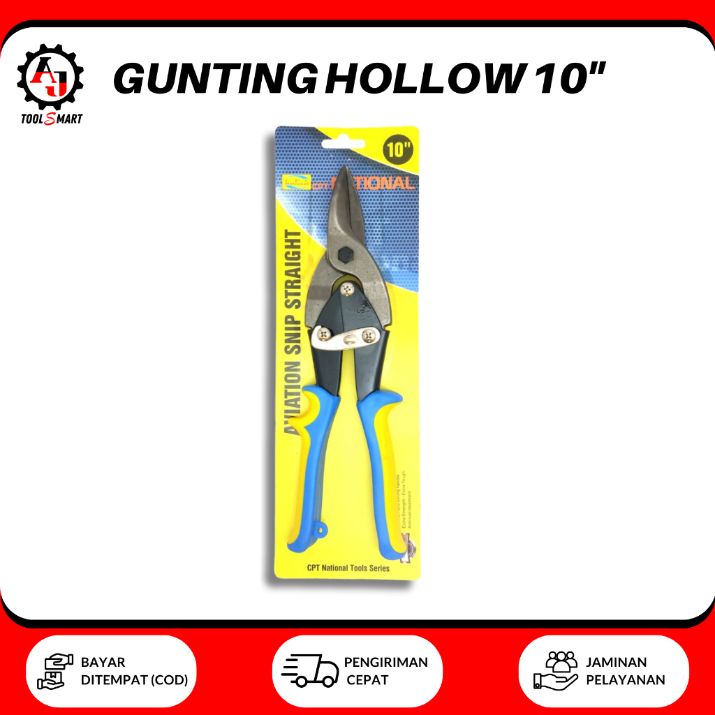Gunting Hollow 10" CPT National Gunting Baja Ringan Galvalum Seng Plat