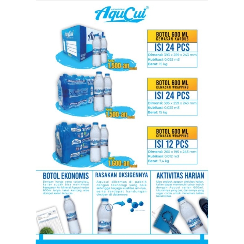 Aqucui botol roket 600ml isi 24 btl/dus termurah