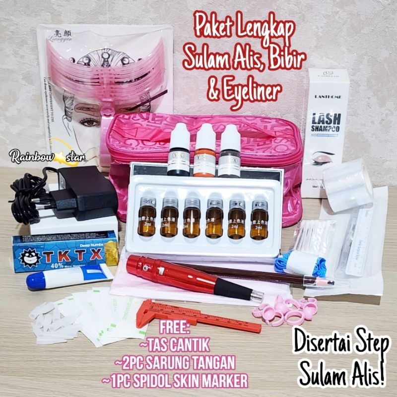 Paket Lengkap Sulam Alis Bibir Eyeliner / Paket Siap Usaha