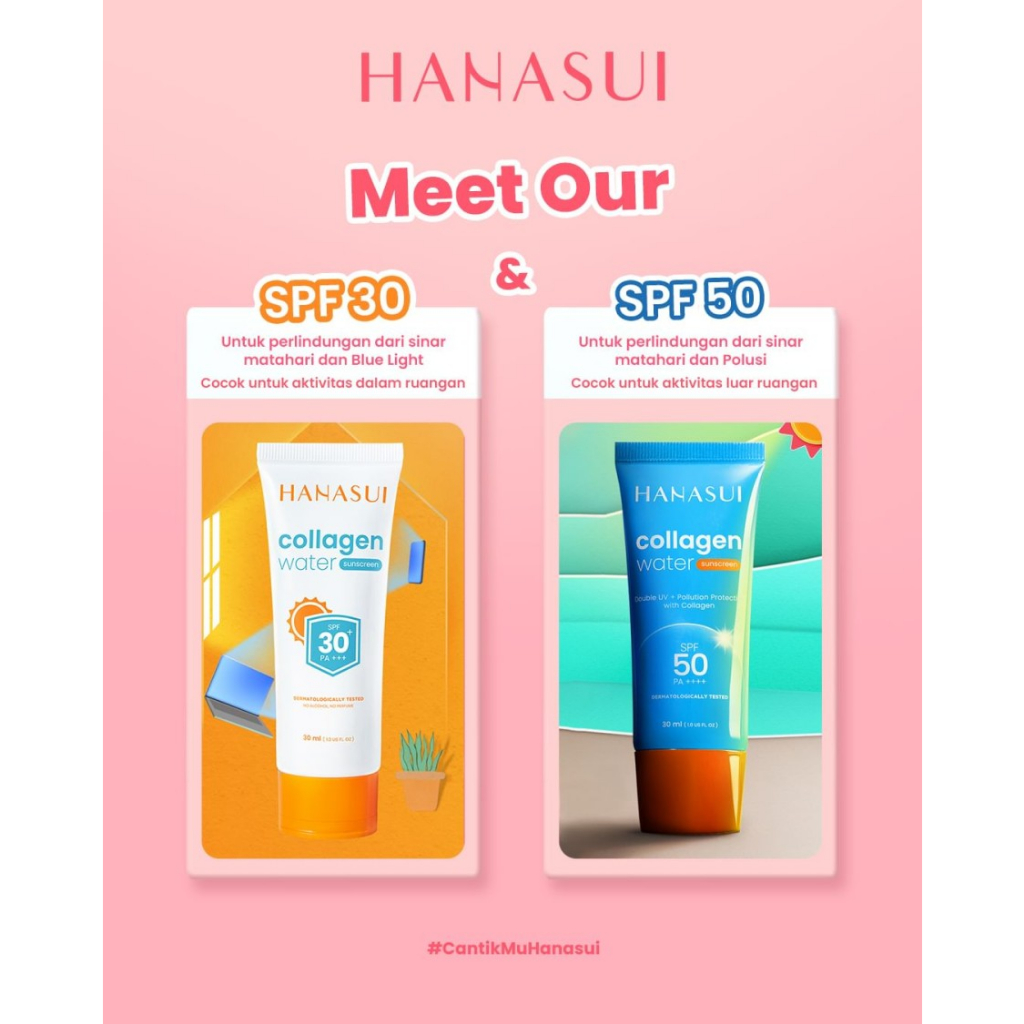 ❄️MATCHA❄️HANASUI COLLAGEN WATER SUNSCREEN - SUNBLOCK SPF 50PA+++ BPOM ORIGINAL