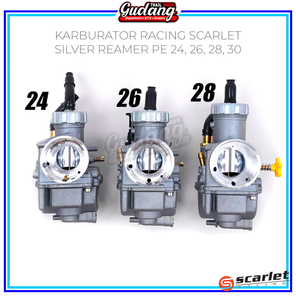 Carburator Karbu Karburator Racing BLACK SERIES PWK/SCARLET REAMER PE 24 26 28 30 Ori Silver