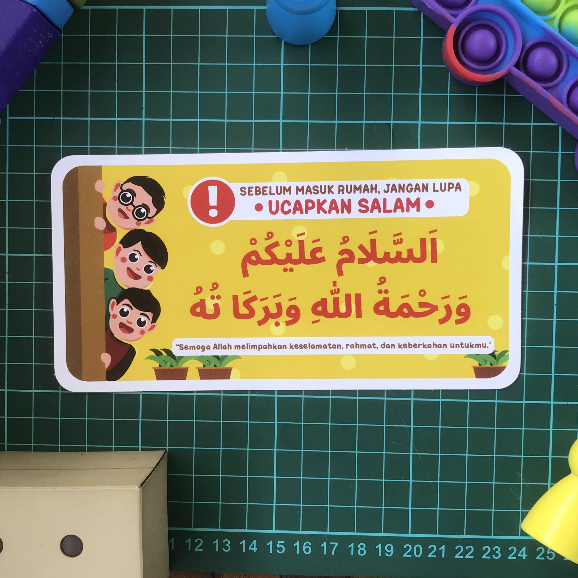 [ECER] Sticker Assalamualaikum Ucapkan Salam Ketuk Pintu Sebelum Masuk Rumah