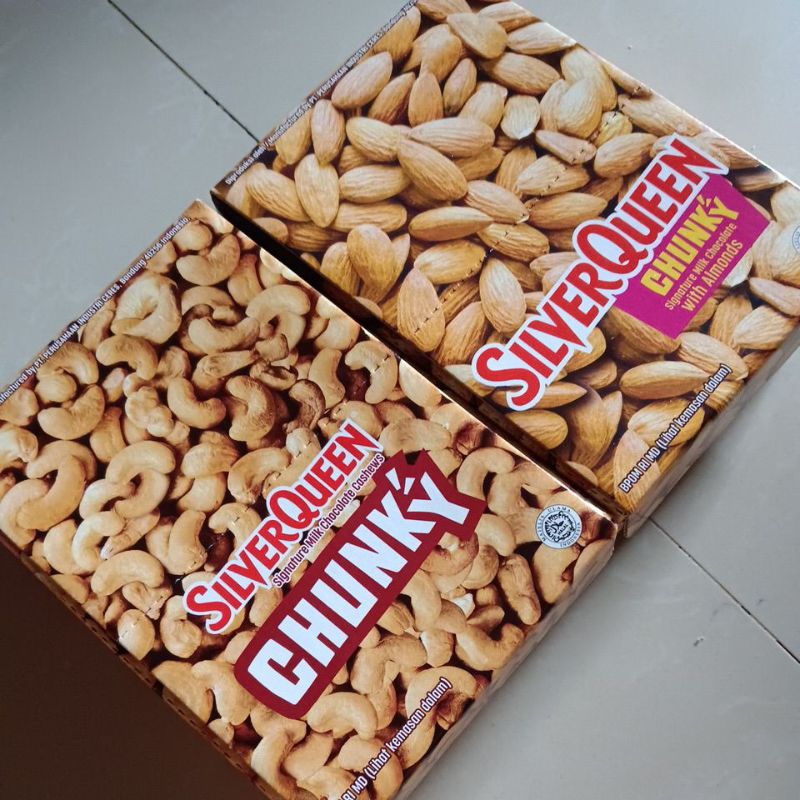 

Silverqueen Chunky bar 26 gram per box/toples (jar) free custom ucapan