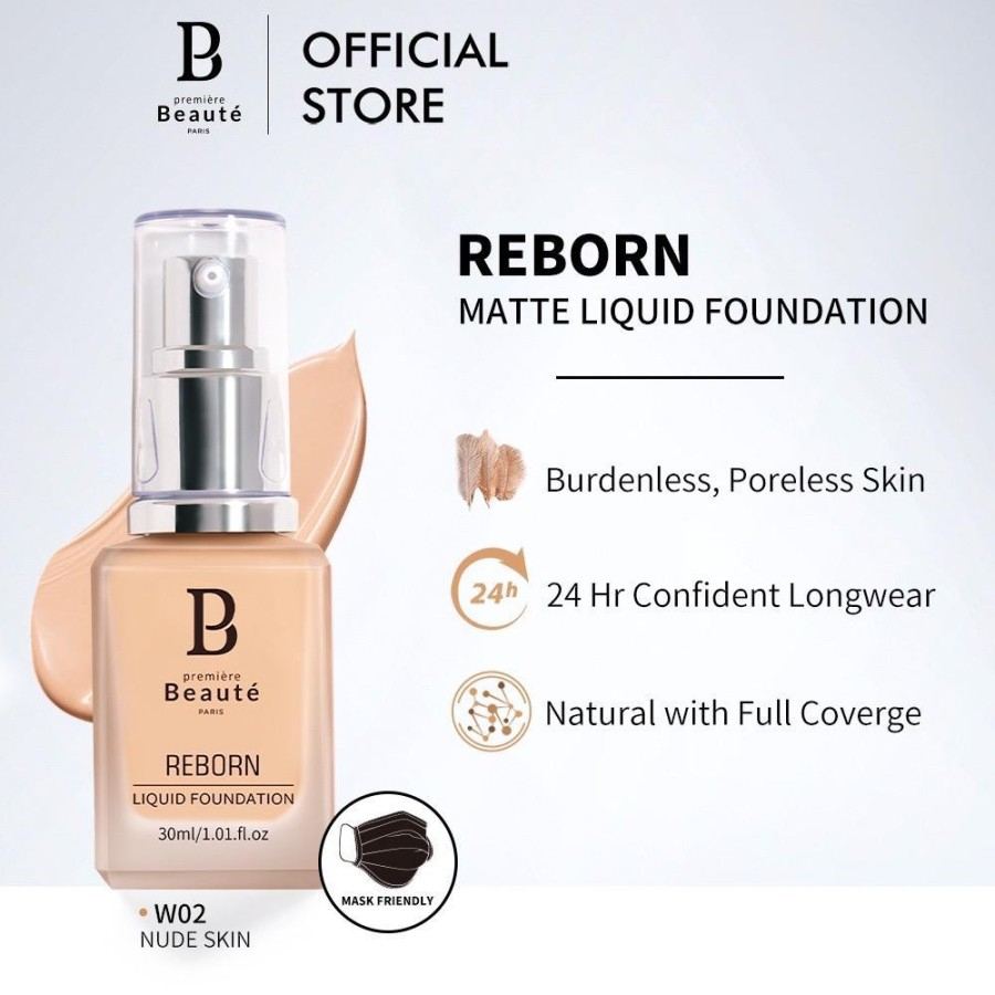 Premiere Beaute Series Reborn Matte Liquid Foundation Waterproff ORIGINAL