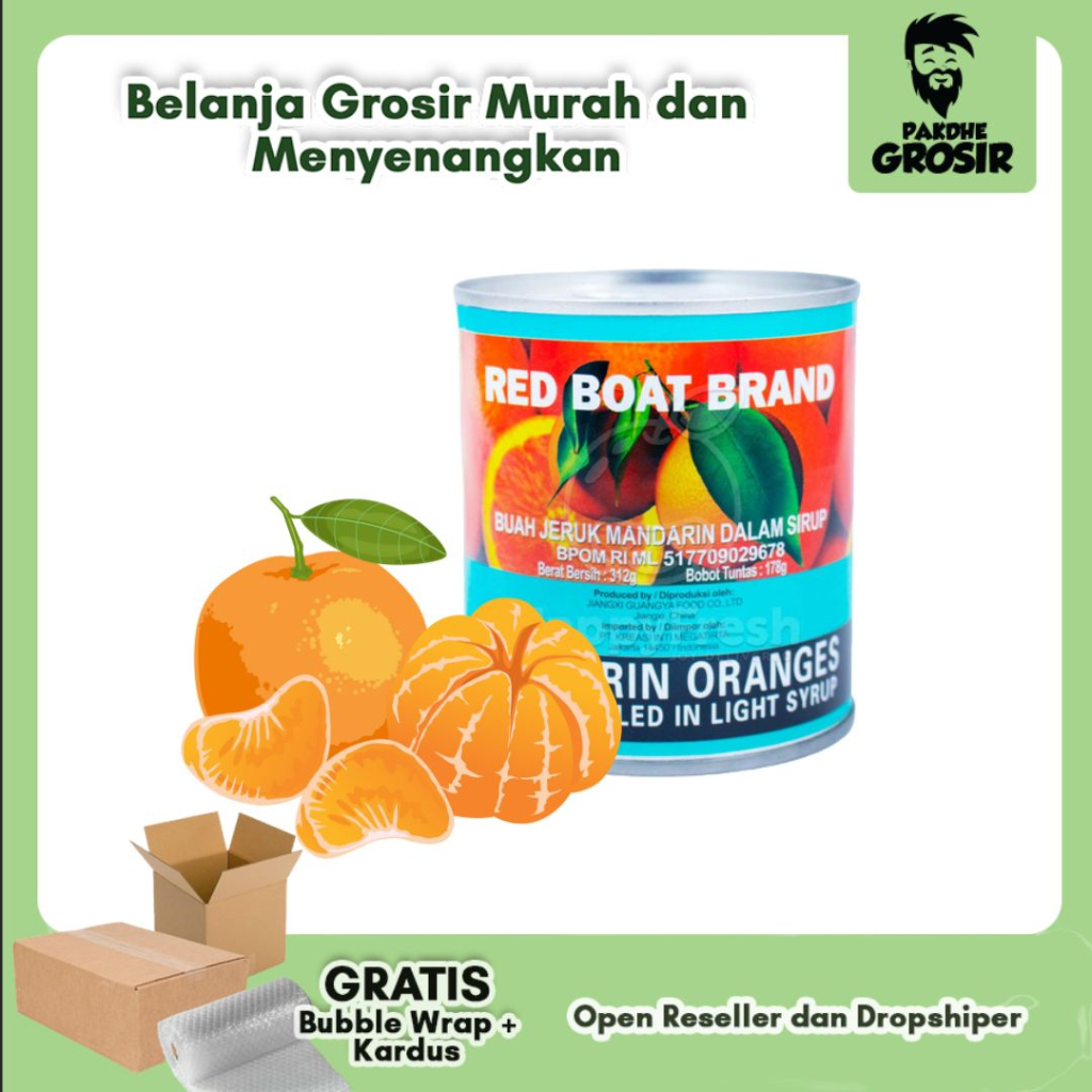 

Jeruk Mandarin Kaleng Red Boat Mandarin Orange In Light Syrup 312 Gram