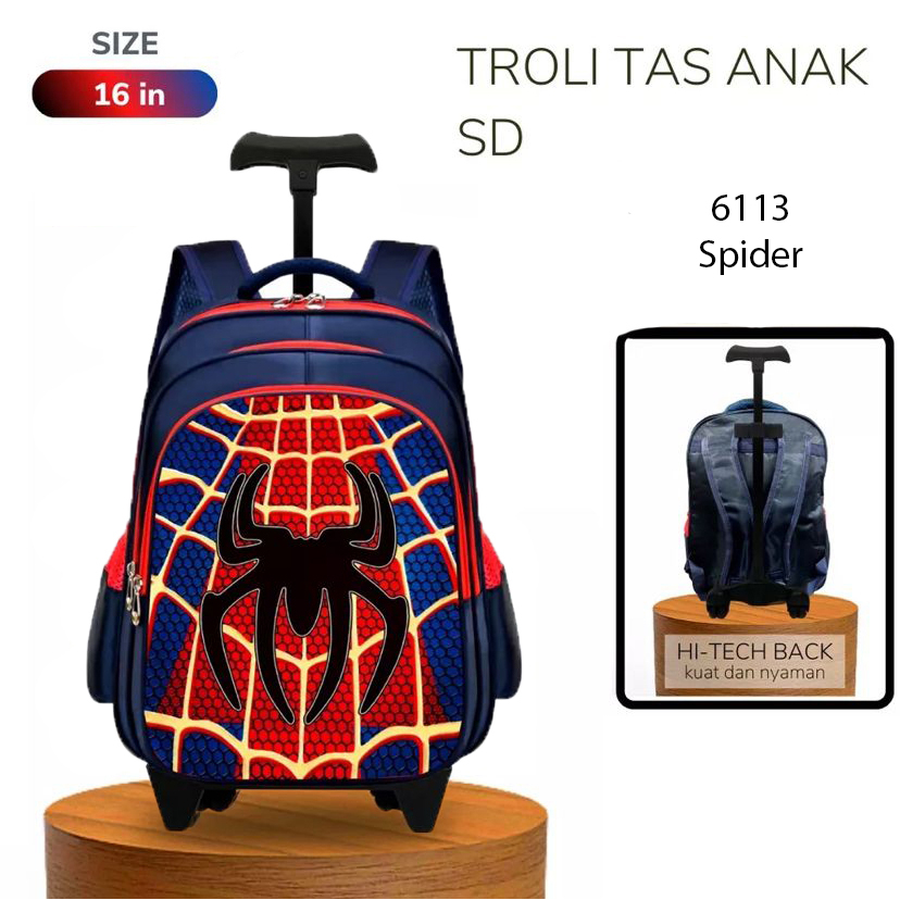 Tas Troli Sekolah Anak SD Laki-Laki Ransel Import Anak Cowok Karakter Superhero Avenger 3D Emboss