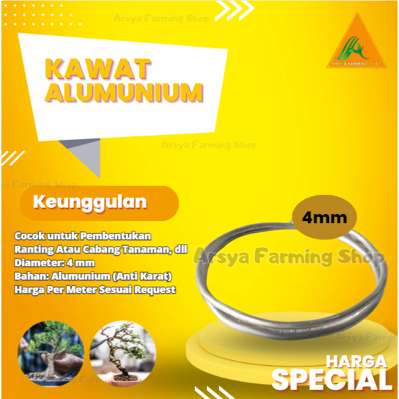 Per meter Kawat Alumunium 4 mm Untuk Tanaman Bonsai