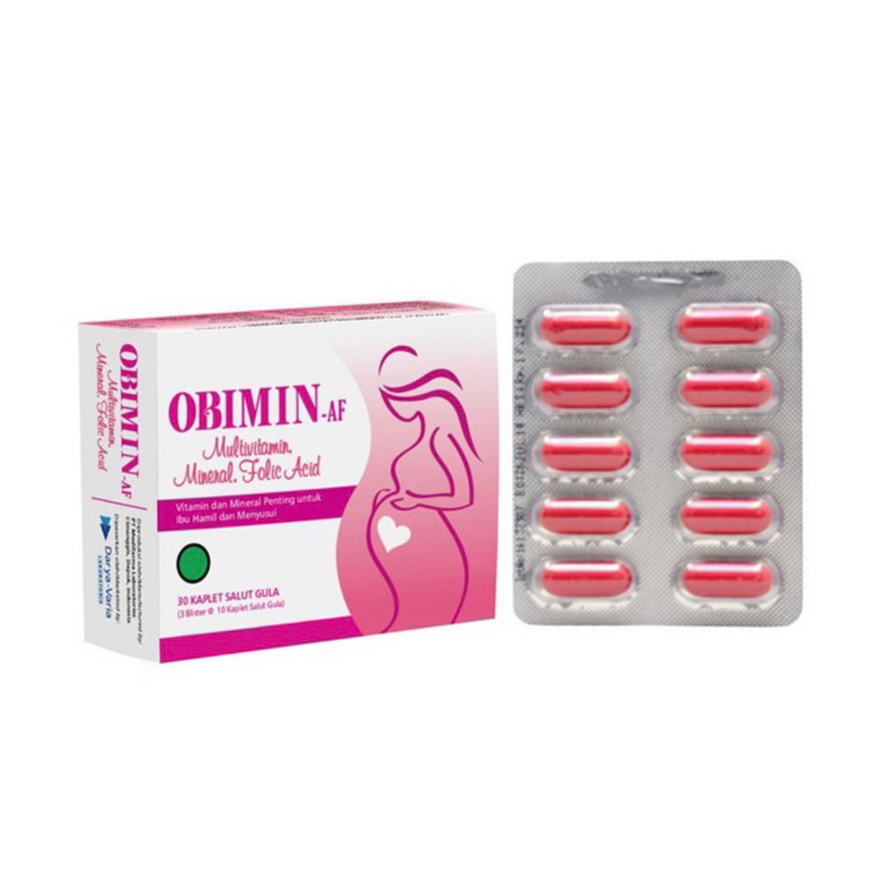 Obimin AF strip 10 tablet ( multivitamin lengkap ibu hamil )