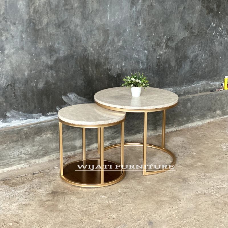 Meja Tamu Marmer Coffe Table Marmer Asli Bulat