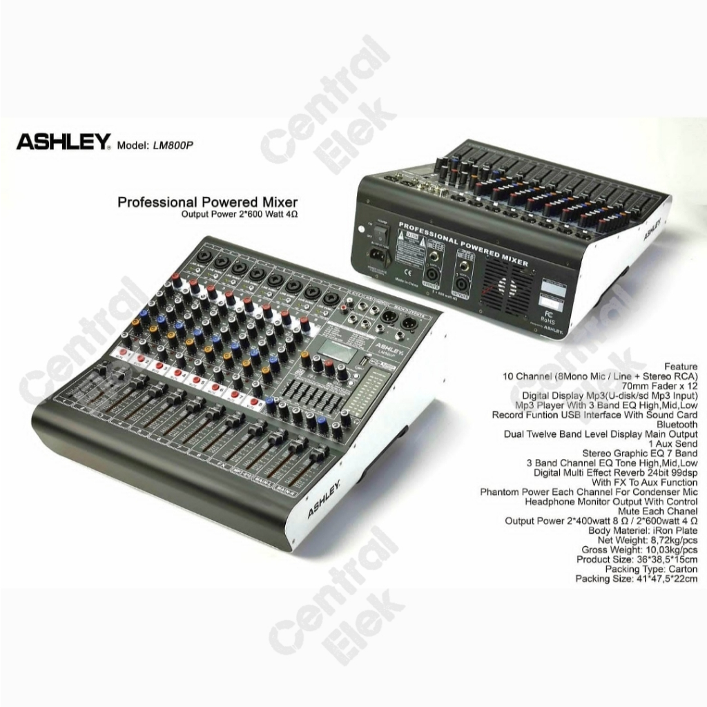 Professional Power Mixer Ashley lm800p / lm800 p | Mixer Audio