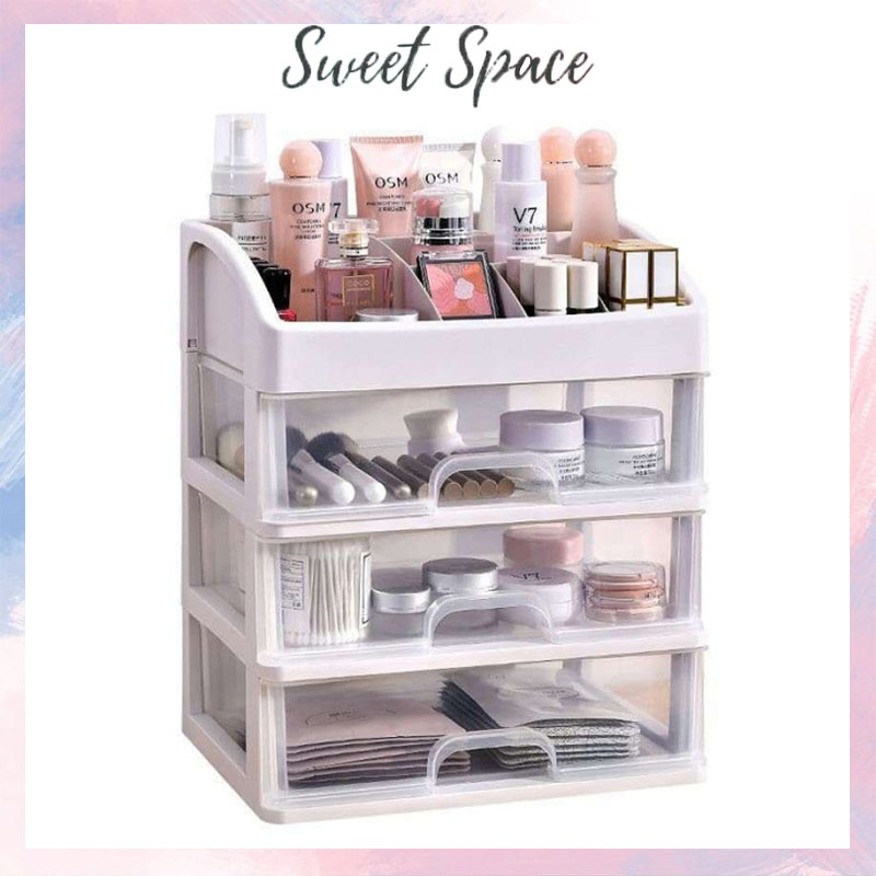 TEMPAT PENYIMPANAN RAK KOSMETIK 3 SUSUN SERBAGUNA [SWEETSPACE]