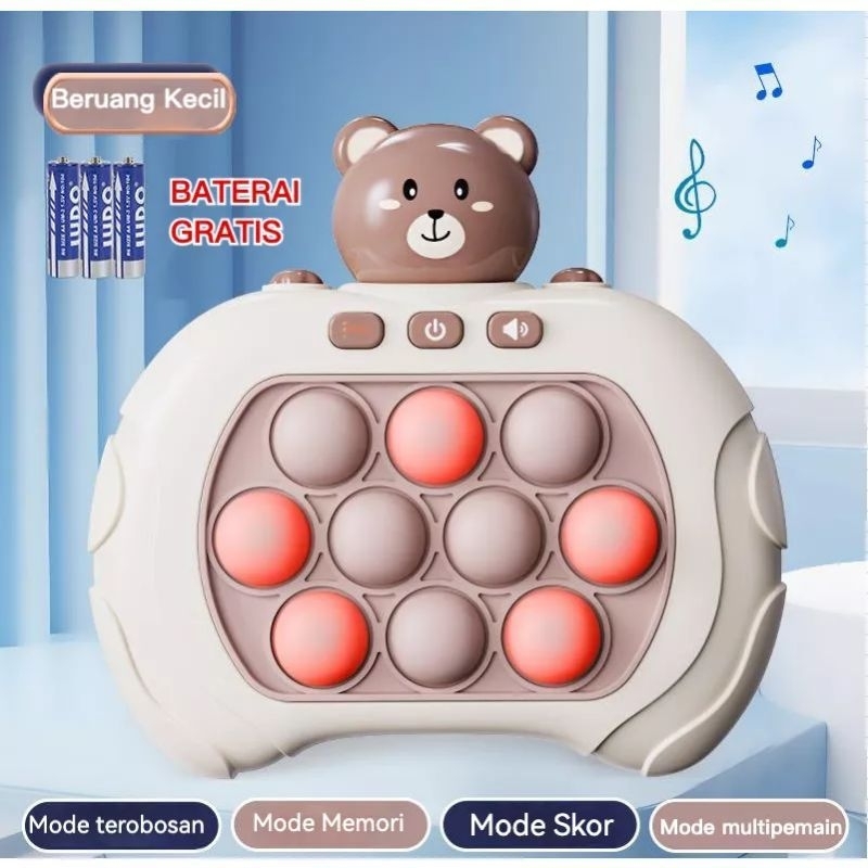 JOFESTORE88 X FerenHongXia MAINAN MUSIK POP IT UP FIDGET TOYS LIGHT WHACK A MOLE PRESS BUBBLE GAME CHALLENGE