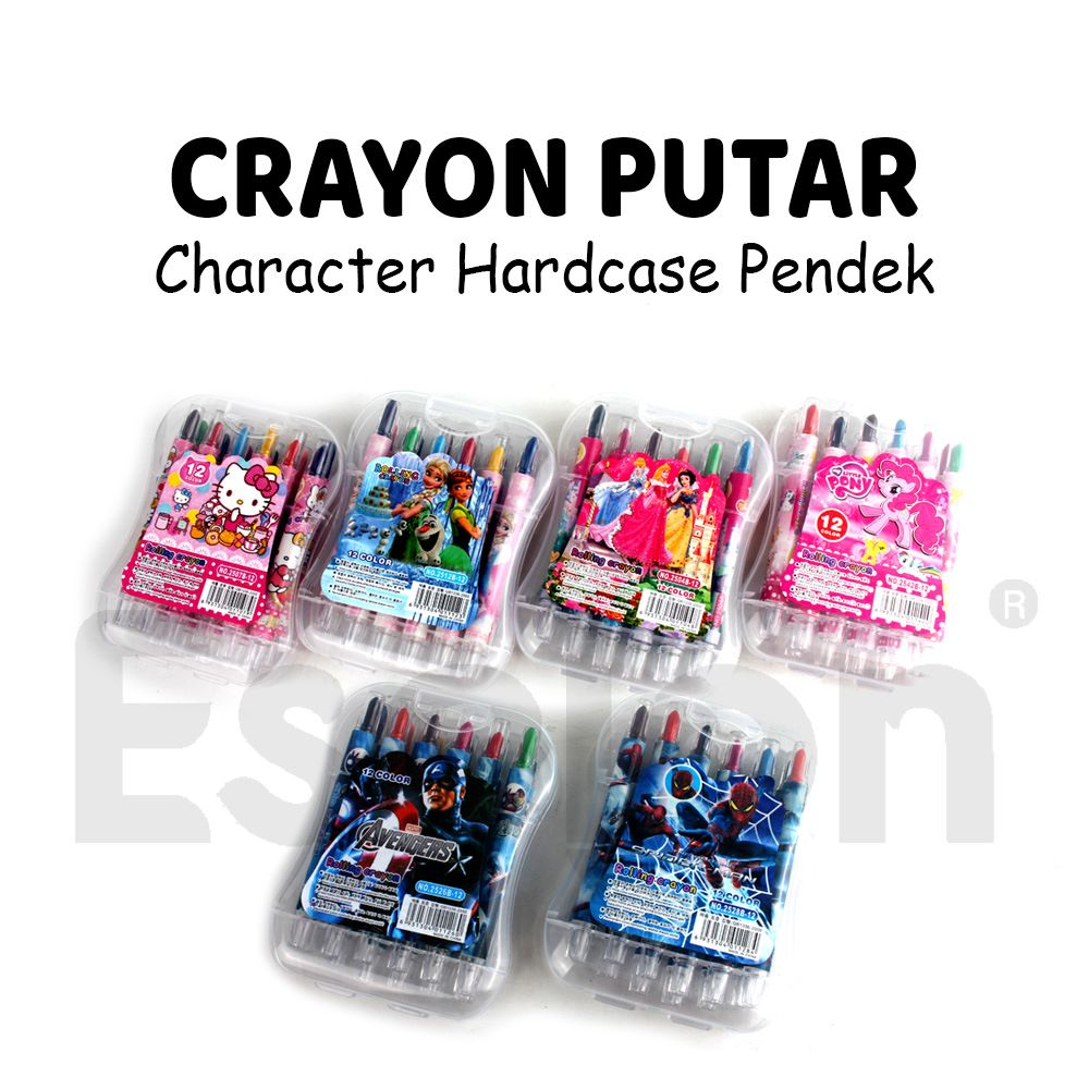 

12warna Crayon Putar Pendek HARDCASE 1011 / 1set Crayon Putar